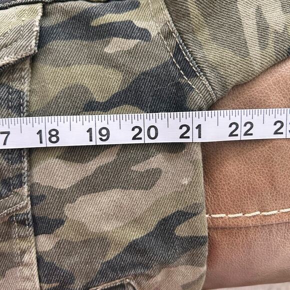 Camo Military Denim Canvas Utility Jacket Grunge Coat Women Size Large/XL USA - Picture 8 of 9